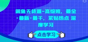 闲鱼无货源-高级班，最全·最新·最干，紧贴热点 深度学习-鱼梓小栈