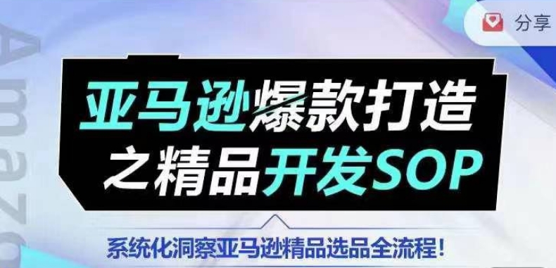 【训练营】亚马逊爆款打造之精品开发SOP，系统化洞察亚马逊精品选品全流程-鱼梓小栈