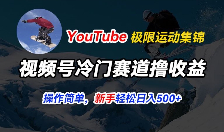 视频号冷门赛道撸收益，YouTube搬运极限运动集锦，暴力起号，操作简单流量高，轻松日入5张【揭秘】-鱼梓小栈