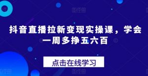 抖音直播拉新变现实操课，学会一周多挣五六百-鱼梓小栈