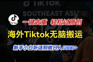 海外Tiktok短视频无脑搬运，一键去重轻松过原创，新手小白听话照做日入几张【揭秘】-鱼梓小栈