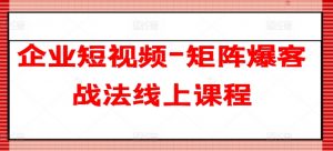 企业短视频-矩阵爆客战法线上课程-鱼梓小栈
