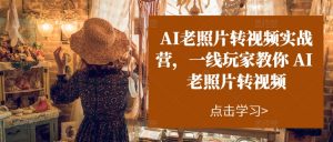 AI老照片转视频实战营，一线玩家教你AI老照片转视频-鱼梓小栈