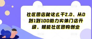 社区团店就这么干2.0,从0到1到100助力实体门店升级,赋能社区团购创业-鱼梓小栈