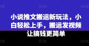 小说推文搬运新玩法，小白轻松上手，搬运发视频让搞钱更简单-鱼梓小栈