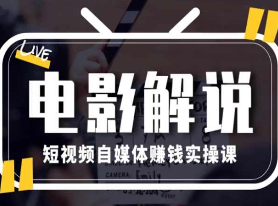 电影解说短视频自媒体赚钱实操课，教你做电影解说短视频，月赚1万-鱼梓小栈