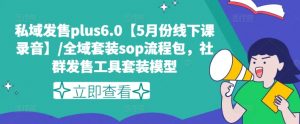 私域发售plus6.0【5月份线下课录音】/全域套装sop流程包，社群发售工具套装模型-鱼梓小栈
