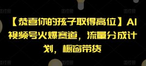 【恭喜你的孩子取得高位】AI视频号火爆赛道，流量分成计划，橱窗带货【揭秘】-鱼梓小栈