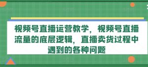视频号直播运营教学，视频号直播流量的底层逻辑，直播卖货过程中遇到的各种问题-鱼梓小栈