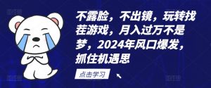 不露脸，不出镜，玩转找茬游戏，月入过万不是梦，2024年风口爆发，抓住机遇【揭秘】-鱼梓小栈