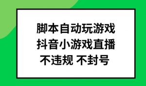 脚本自动玩游戏，抖音小游戏直播，不违规不封号可批量做【揭秘】-鱼梓小栈