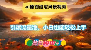 ai原创治愈风景视频，引爆流量池，小白也能轻松上手，篇篇10w+【揭秘】-鱼梓小栈
