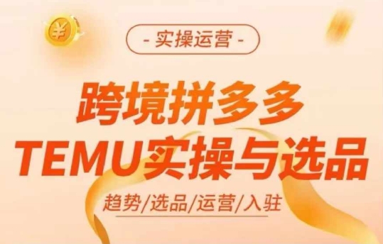 跨境拼多多TEMU实操与选品，多多temu跨境选品运营实操-鱼梓小栈