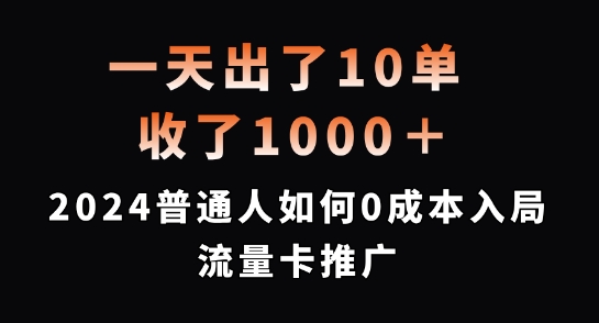 一天出了10单，收了1000+，2024普通人如何0成本入局流量卡推广【揭秘】-鱼梓小栈