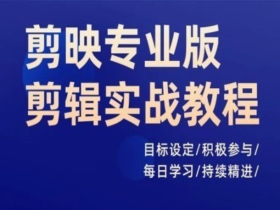 剪映专业版剪辑实战教程，目标设定/积极参与/每日学习/持续精进-鱼梓小栈