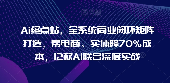 Ai终点站，全系统商业闭环矩阵打造，帮电商、实体降70%成本，12款Ai联合深度实战【0906更新】-鱼梓小栈