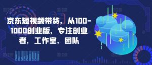 京东短视频带货，从100-1000创业版，专注创业者，工作室，团队-鱼梓小栈