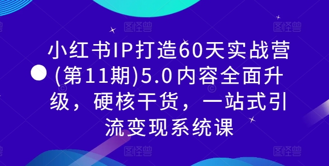 小红书IP打造60天实战营(第11期)5.0​内容全面升级，硬核干货，一站式引流变现系统课-鱼梓小栈