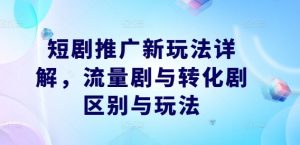 短剧推广新玩法详解，流量剧与转化剧区别与玩法-鱼梓小栈