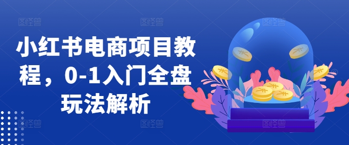 小红书电商项目教程，0-1入门全盘玩法解析-鱼梓小栈