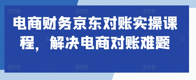 电商财务京东对账实操课程，解决电商对账难题-鱼梓小栈