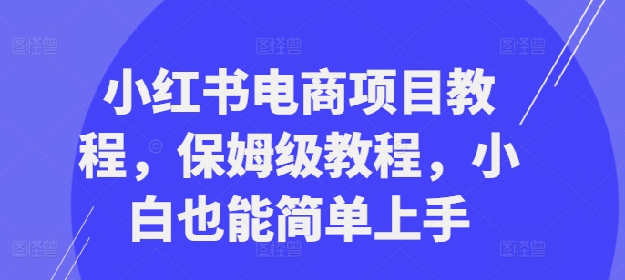 小红书电商项目教程，保姆级教程，小白也能简单上手-鱼梓小栈