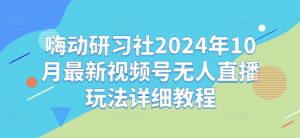 嗨动研习社2024年10月最新视频号无人直播玩法详细教程-鱼梓小栈