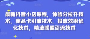 最新抖音小店课程，体验分拉升技术，商品卡引流技术，投流效果优化技术，精选联盟引流技术-鱼梓小栈