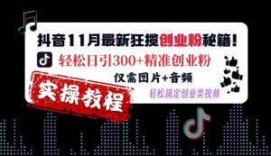 抖音11月最新狂揽创业粉秘籍，轻松日引300+精准创业粉，仅需图片+音频，轻松搞定创业类视频-鱼梓小栈