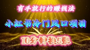 每天 10 分钟，小红书冷门风口项目开启，有手就行的搬运赚钱法，小白日入500 +【揭秘】-鱼梓小栈