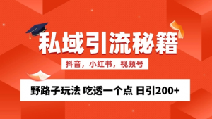 私域流量的精准化获客方法 野路子玩法 吃透一个点 日引200+ 【揭秘】-鱼梓小栈