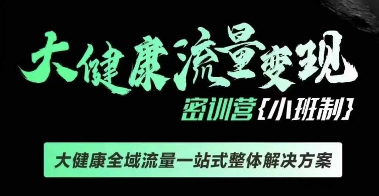 千万级大健康变现课线下课，大健康全域流量一站式整体解决方案-鱼梓小栈