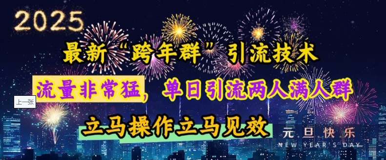 最新“跨年群”引流，流量非常猛，单日引流两人满人群，立马操作立马见效【揭秘】-鱼梓小栈