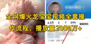 全网爆火龙宝宝视频全套操作流程,播放量2000万+-鱼梓小栈