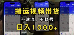 “小白必看”搬运视频带货玩法,不限流,不封号,纯自然流,日入1k-鱼梓小栈