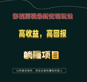 影视剪辑最新变现玩法,高收益,高回报,躺Z项目【揭秘】-鱼梓小栈