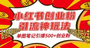 小红书创业粉引流神玩法，单图笔记引爆500+精准创业粉丝，私信狂潮接连不断-鱼梓小栈