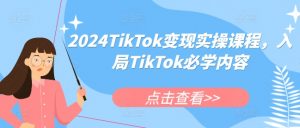 2024TikTok变现实操课程,入局TikTok必学内容-鱼梓小栈