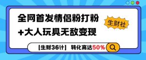 【生财36计】全网首发情侣粉打粉+大人玩具无敌变现-鱼梓小栈