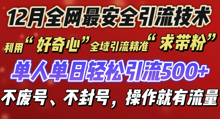 12 月份全网最安全引流创业粉技术来袭，不封号不废号，有操作就有流量【揭秘】-鱼梓小栈