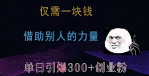 仅需一块钱，借助别人的力量，单日引爆300+创业粉、兼职粉【揭秘】-鱼梓小栈