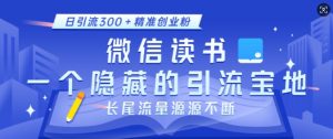 微信读书，一个隐藏的引流宝地，不为人知的小众打法，日引流300+精准创业粉，长尾流量源源不断-鱼梓小栈