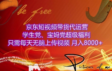京东短视频带货代运营，学生党、宝妈党超级福利，只需每天无脑上传视频，月入8000+【仅揭秘】-鱼梓小栈