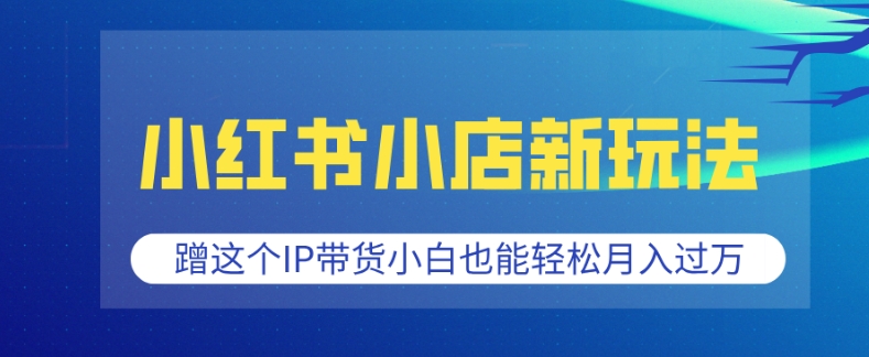 小红书小店新玩法，蹭这个IP带货，小白也能轻松月入过W【揭秘】-鱼梓小栈
