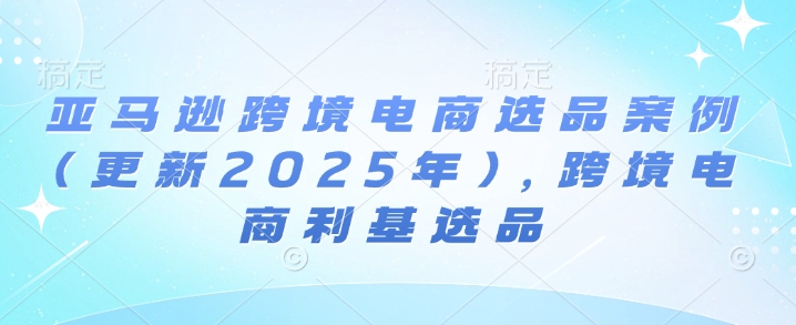 亚马逊跨境电商选品案例(更新2025年)，跨境电商利基选品-鱼梓小栈