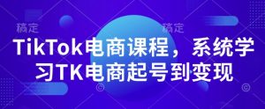 TikTok电商课程,系统学习TK电商起号到变现-鱼梓小栈