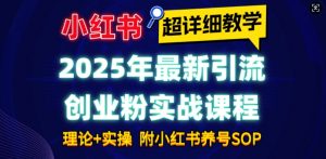 2025年最新小红书引流创业粉实战课程【超详细教学】小白轻松上手，月入1W+，附小红书养号SOP-鱼梓小栈