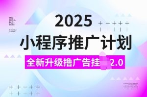 2025小程序推广计划，全新升级撸广告挂JI2.0玩法，日入多张，小白可做【揭秘】-鱼梓小栈