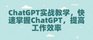 ChatGPT实战教学,快速掌握ChatGPT,提高工作效率-鱼梓小栈