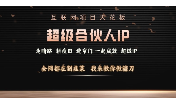 互联网项目天花板，超级合伙人IP，全网都在割韭菜，我来教你做镰刀【仅揭秘】-鱼梓小栈